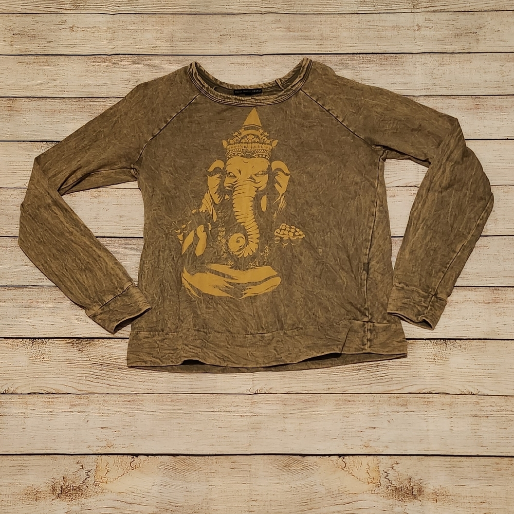 Truly Madly Deeply Acid Wash Long Sleeve Top